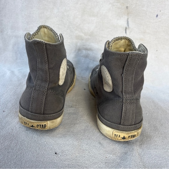 Converse Classic High-Top Canvas Sneakers in Gray with White Logo and Laces - Picture 5 of 10